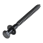 5/16 x 4 (50 Pack) Lag Screw Kit, 50 Screws and 50 Washers, Ceramic Black Ruspert Coating for Exterior Use, Meets ASTM A307 and ASME B18.2.1, Industrial/Commerical Grade by Makers Bolt