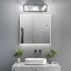 Modern LED Bathroom Lights Fixtures(3-Light),Metal Chrome Acrylic Wall Lighting,Vanity Lights for Bathroom Over Mirror(6000k 16In