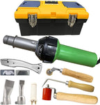 1600W Hot Air Plastic Welder Gun, Flooring Tool Set Handheld Torch Welder Pistol Vinyl PVC TPO Welding Heat Gun Roofing Flooring Welding Repair Tool Set with Seam Tester Prob, Various Welding Nozzles