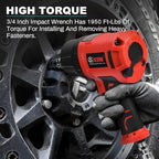 XIIW 3/4 Inch Air Impact Wrench, Max Nut-busting Torque 1950 ft-lbs, Heavy Duty 7000RPM 3/4 Air Drive Impact Gun, Twin Hammer Pneumatic Tool for Automobile Repair