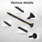 Deck Screws #8X2’’, T25 Star Torx Drive Flat Head Wood Screws, Black, 5lb