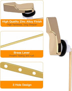 Toilet Handle Replacement Kit, 702 Universal Toilet Flush Handle, Zinc Alloy Toilet Tank Trip Lever with H2 Brass Arm Front-Mount Compatible with American Standard, Mansfield Toilet, Gold