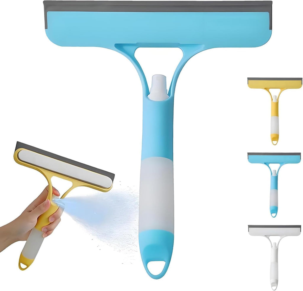3 in 1 Spray Squeegee, Window Squeegee with Spray 3 in 1 Window Squeegee Cleaner, Easy to Clean Without Streaks for Car, Home, Kitchen Window (Blue)