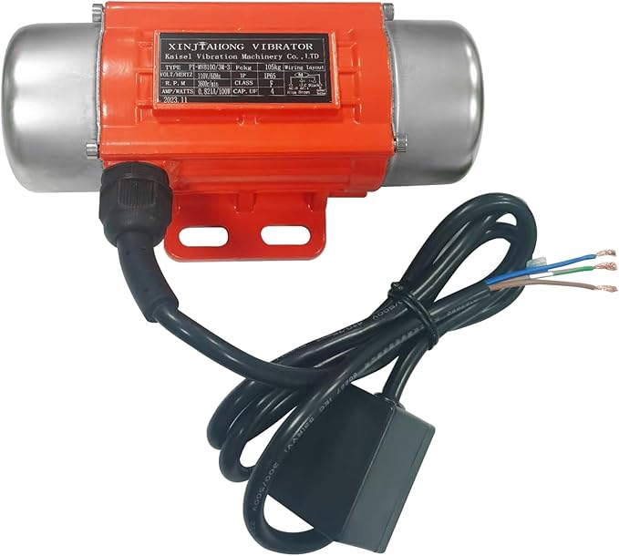 Concrete Vibrator Industrial Vibration Motor Single Phase AC 110V 3600rpm 100w Motor Vibrating Tool For Silo Hopper Shaking Table (100W)