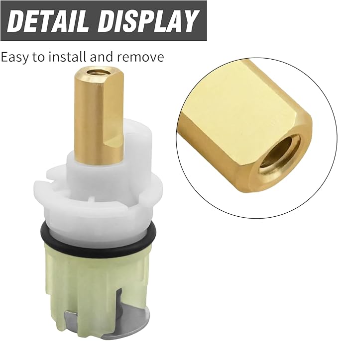 2Pcs RP25513 Faucet Stem, Faucet Repair Kit with RP24096 Cartridge RP4993 Seat and Spring RP24097 Turn Stop1/4, Replace for Fixing Leakage