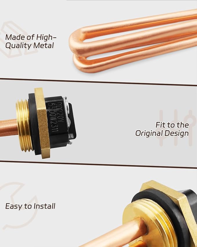 HE 55220 Heating Element, Fit for Eco Smart ECO POU 6 ECO 8 ECO 11 Tankless Electric Water Heater, Water Heating Element 5.5KW 220V or 6KW 240V