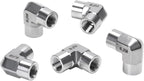 90 Degree Street Elbow - 1/4" NPT Female to 1/4" NPT Female Stainless Steel 304 Heavy Duty Forged Barstock Street Elbow Adapter Pipe Fitting (pack of 5)