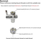Brass Faucet Diverter Valve with Quick Connection, Faucet Diverter Valve From Sink To Garden Hose/Shower Hose, Washing Machine/Dishwasher,for Bathroom/Kitchen (chrome)