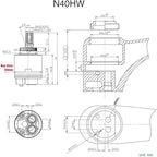 40mm Faucet Cartridge Certification Ceramic Tap Replacement Cartridge Mix Tap Inner Cartridge for Single Lever Faucet, Monobloc Bathroom or Kitchen Mixer Faucets