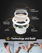 Sunco 6 Pack 4 Inch Adjustable Recessed Lighting 4 Inch LED, Angled Directional Eyeball Canless Gimbal, 750 LM, Selectable CCT 2700K/3000K/4000K/5000K/6000K, Dimmable, 8W, with Junction Box ETL