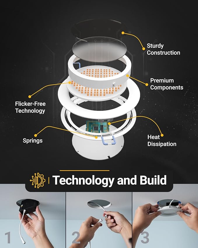 Sunco 6 Pack 4 Inch Adjustable Recessed Lighting 4 Inch LED, Angled Directional Eyeball Canless Gimbal, 750 LM, Selectable CCT 2700K/3000K/4000K/5000K/6000K, Dimmable, 8W, with Junction Box ETL