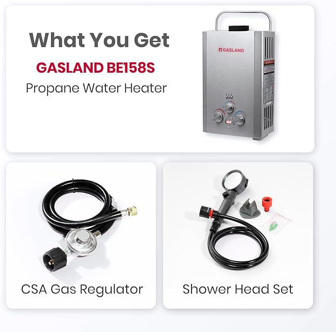 Gasland BE158S 1.58GPM 6L Outdoor Portable Propane Gas Tankless Water Heater