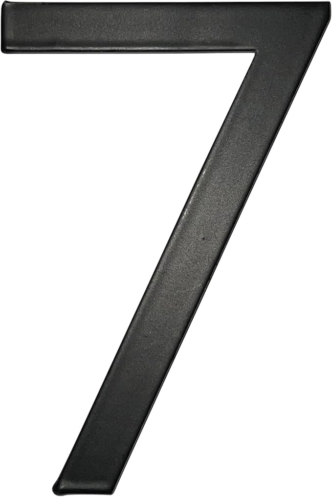 Adoorn 4 Inch Mailbox Numbers - Number 7, Black Color, Each Sold Individually, Premium Metal Self Stick Address Numbers, Weatherproof Mailbox Numbers for Outside