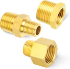GASHER 6PCS Brass Pipe Fitting, Hex Bushing, Reducer Adapter, Reducing Hex Nipple 3/8 Inch NPT x 1/4 Inch NPT