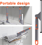 ITTAHO Swivel Shower Squeegee for Glass Doors, All-Purpose Anti-Slip Window Squeegee with 2 Blades, Window Cleaner Tool Bathroom Squeegee for Shower Doors, Tile Shower Walls，Mirrors,Car Windshields