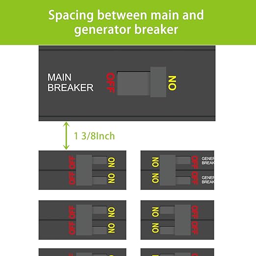 Generator Interlock Kit Compatible with Square D QO or Homeline 150 or 200 amp Panels, 1 3/8 Inches Spacing Between Main and Generator Breaker, SD200A Professional and Safe Interlock Kit