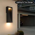 Modern Outdoor Wall Light with LED, Exterior Lighting Fixtures 2700K Integrated, Matte Black Outside Wall Mount Lights for House Front Door Porch Garage Patio Black 2 Packs