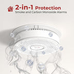 Hardwired Interconnected Smoke and Carbon Monoxide Detector Combo, 2 in 1 Smoke and CO Detector with Replaceable Batteries Back Up, AC Smoke and CO Alarm, Voice Alert, Self-Check, 3 Pack