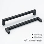 20 Pack Black Handles for Cabinets 8 Inch Stainless Steel Matte Black Square Cabinet Pulls Drawer Handles Cupboard Handles Modern Kitchen Cabinet Hardware