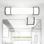 ASD LED 24" Vanity Flush Mount Light Fixture, Linear Bathroom Lighting Bar | 3CCT, Dimmable, Energy Star, ETL Listed | 25W 1950LM 3000-5000K 120V | Long Tube Bath Wall Sconce Over Mirror | Black