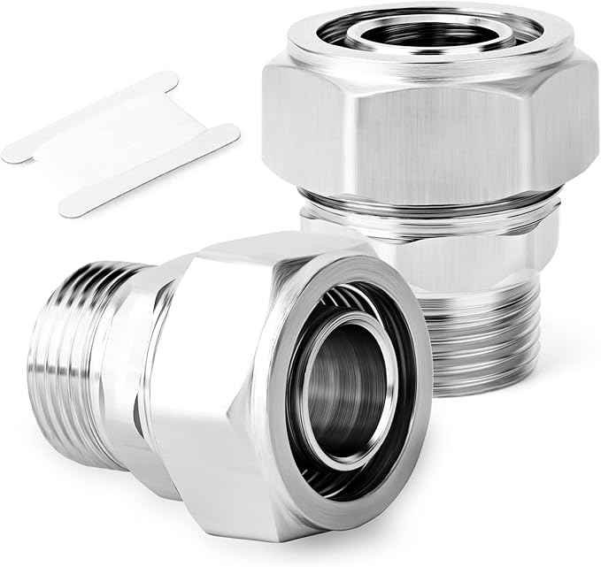 TAISHER 2PCS Brass-Nickel Plated Straight Fitting，3/4" Tubing × 1/2" NPT Male Tube Fitting For Air Piping System