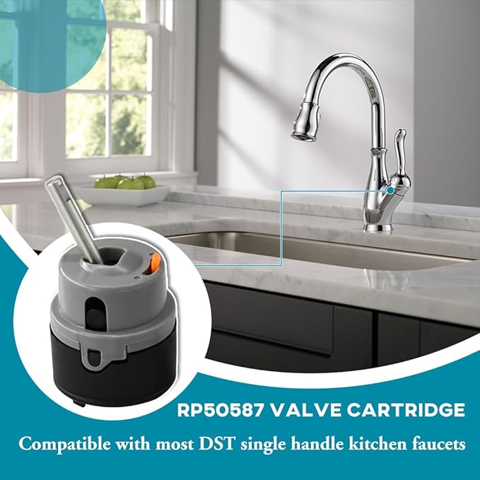 RP50587 Cartridge Valve for Delta DTS Faucet Cartridge Repair Kit, Kitchen Lavatory Shower Faucet Valve Assy, Works with DIAMOND Seal Technology Models Featuring Motion Cartridge with Allen Wrench