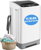 Nictemaw Portable Washing Machine, 17.8Lbs Portable Washer 2.4 Cu.ft Full Automatic Washing Machine with 10 Programs 8 Water Levels, LED Display, Drain Pump, Ideal for Apartment, Home, RVs
