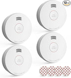 Jemay Smoke Detector,10-Year Battery Fire Alarm UL Certified Photoelectric Smoke Detectors with Low Battery Alert & Silence Button, Easy Install Smoke Alarm Magnetic Mounting for Large Homes, 4 Packs