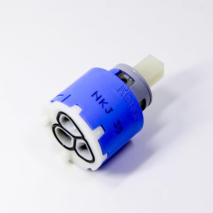 Kerox NKJ35 Single Lever Faucet Cartridge (1 Pack), 35mm Replacement Ceramic Mixing Energy-Saving Cartridge, Right Rotation, Repair Kit for Kerox Single Lever Faucet -Blue