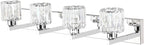 Aipsun Crystal Bathroom Vanity Light Modern Vanity Lighting Fixtures Crystal Vanity Light for Bathroom 4 Lights(Not Include Bulb)