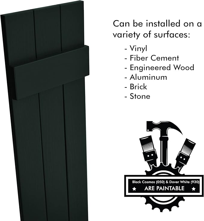 Board & Batten Vinyl Shutters (1 Pair) | 11"x71" (3-Board) - Heathered Spruce | Exterior Window Shutters | Includes Mounting Hardware | Simple Installation | Made in USA