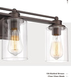 Bathroom Light Fixtures, HWH 3-Light Vanity Light Fixture Over Mirror, Industrial Wall Sconce Lighting, Oil-Rubbed Bronze Finish, 5HLT63B-3W ORB