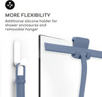 GÜTEWERK Shower Squeegee for Glass Doors, Silicone Window Squeegee, Bathroom and Glass Cleaning - Blue - 11 Inch