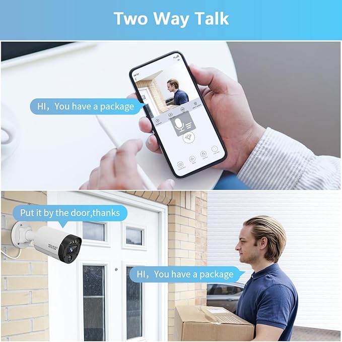 【130° Ultra Wide-Angle & 2-Way Audio】 Outdoor Wired Security Camera System, Wired Home Security Camera System, Home Video Surveillance System
