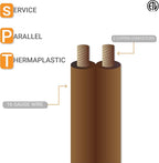 Sunlite 04115-SU EX12/BR 12 Foot Household Extension Cord, 2 Prong, 16/2 Gauge 13 Amp, Brown 12'