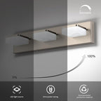 Brushed Nickel Vanity Lights for Bathroom - 3 Light Vanity Light Fixture - Dimmable LED Wall Sconces - Daylight 5500K - Elegant Bath Light Fixtures for Over Mirror