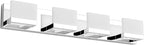 Tipace Dimmable Modern 4 Lights LED Vanity Light for Bathroom Up and Down Chrome Bathroom Wall Light Fixtures Over Mirror(White Light 6000K)