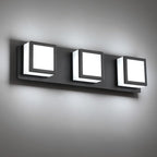 3-Light Bathroom Lighting Fixtures Over Mirror (5CCT, Dimmable), Black Led Modern Vanity Light for Bathroom (3000K/3500K/4000K/5000K/6000K)