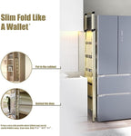 6 Step Ladder, Folding Step Stool with Handgrip and Anti-Slip Wide Pedal, Portable Lightweight Aluminum Stepladder for Kitchen, Home, Library, Office (300 lbs Capacity) - Gold