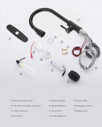 APPASO Touchless Kitchen Faucets Black, Kitchen Faucet with Pull-Down Sprayer, Touchless Sink Faucet with Soap Dispenser Matte Black, Stainless Single Handle High Arc with Motion Sensor