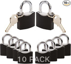 SEPOX®10-Pack 1-9/16" Weather-Proof Outdoor Padlocks Keyed Different, Brass Cylinder, Heavy-Duty Solid Steel Body Covered Black, Locks for Gates, Sheds, Storage Lockers, Fence, Boats, Marine, Fishing