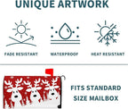 Kawani Merry Christmas Mailbox Cover - Red Deer Snowflake Magnetic Standard Size 21x18 Inch Winter Xmas Holiday Decorative Post Letter Box Cover for Garden Yard Decor