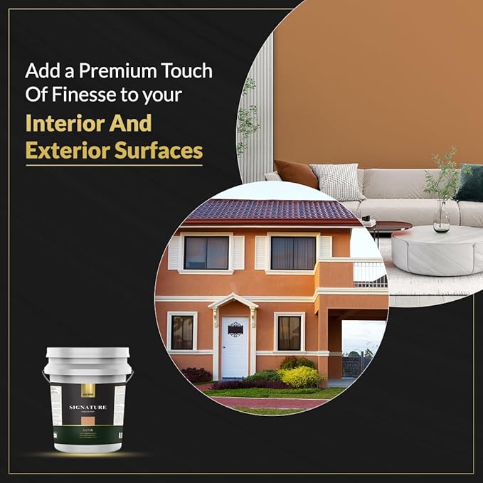 EVOLVE Signature Paint & Primer: Luxury Paint & Primer for Indoor & Outdoor Surfaces, Minimal Odor, Satin Sheen (Luxury Tan, 5 Gallon)