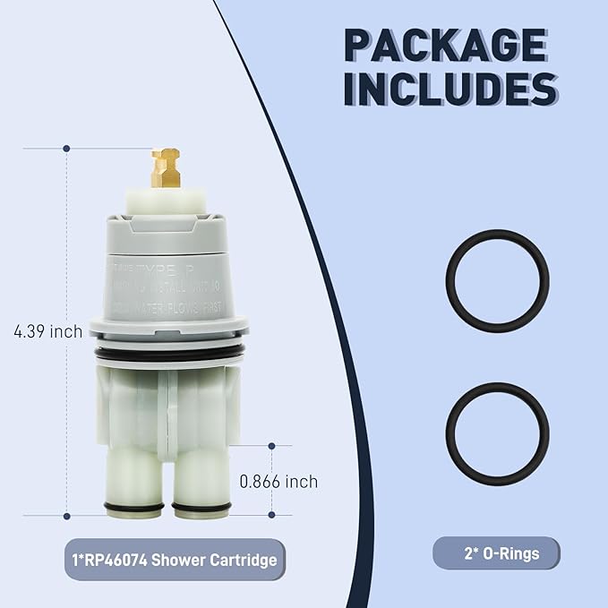 RP46074 Delta Cartridge Replacement, Compatible with Delta 13/14 Series Shower Faucets, Single Handle Universal Shower Cartridge Repair Kit, Replacement Monitor Cartridge Parts