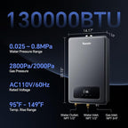 Ranein Natural Gas Tankless Water Heater, Indoor Max 5.3 GPM, 130,000 BTU Instant Hot Water Heater