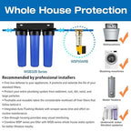 iSpring WGB32B-KS Whole House Water Filter System, 3-Stage Filtration, Reduces Heavy Metals, Hydrogen Sulfide, Chlorine, Chloramine, Sediments