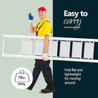 WOA WOA 6 Step Ladder, Lightweight Folding ladders with Wide Pedals, Slim Stepladder for Narrow Spaces, Tall Ladder for High Ceilings with Handrails, Kitchen Aluminum Ladder 300lbs - White