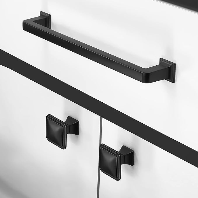 COTYKILEY 10 Pack 7 Inch(177mm) Matte Black Kitchen Cabinet Handles Cabinet Pulls Cabinet Door Handles Kitchen Cabinet Hardware Cupboard Drawer Pulls Dresser Handles