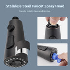 iFealClear Unversal Metal Kitchen Faucet Head Replacement, 3 Modes Pull Down Kitchen Sink Sprayer Head, Compatible with Moen, Delta, American Standard Faucets, 15 Adapters, Oli Rubberd Bronze