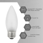 40 Watt Incandescent Light Bulbs,Frosted Flame Tip Chandelier Light Bulb, Medium E26 Candelabra Base 40W Equivalent Incandescent Torpedo Tip Chandelier with Crystal (66)